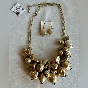 Calypso Gold Choker and Earring Set, NWT